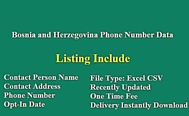 波斯尼亚和黑塞哥维那 电话号码列表