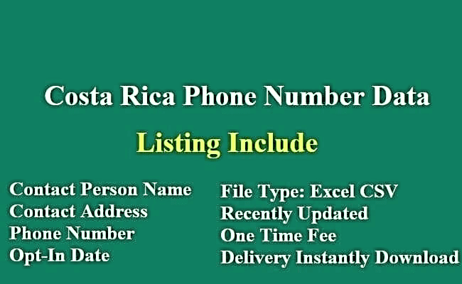 哥斯达黎加 电话号码列表