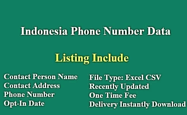 印度尼西亚电话号码列表​