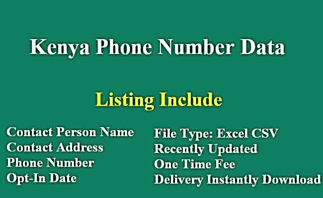 肯尼亚 电话号码列表
