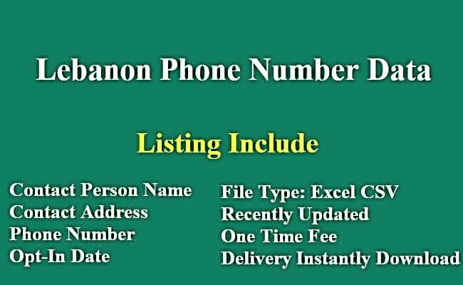 黎巴嫩电话号码列表​