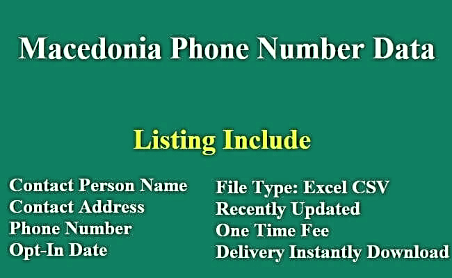 马其顿 电话号码列表