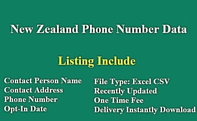 新西兰电话号码列表