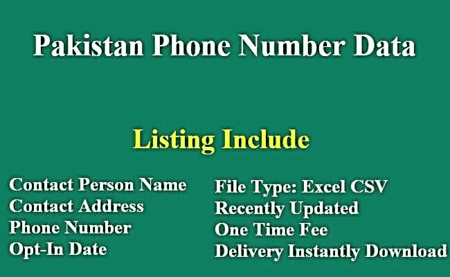 巴基斯坦 电话号码列表