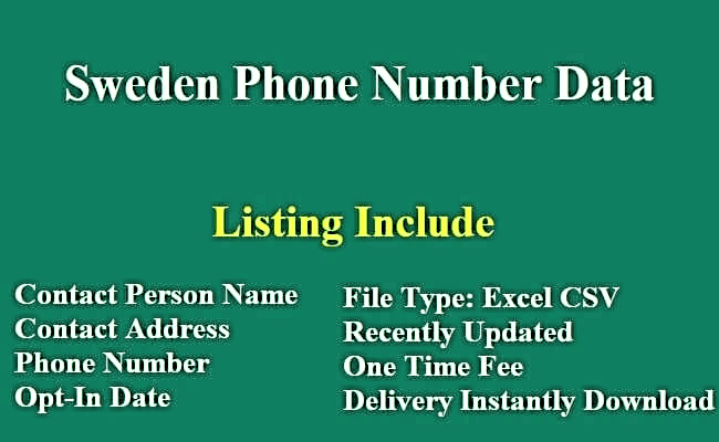 瑞典电话号码列表