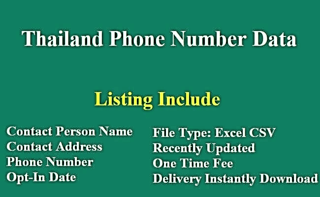 泰国电话号码列表​
