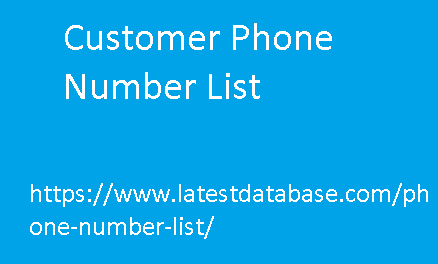 Customer Phone Number List